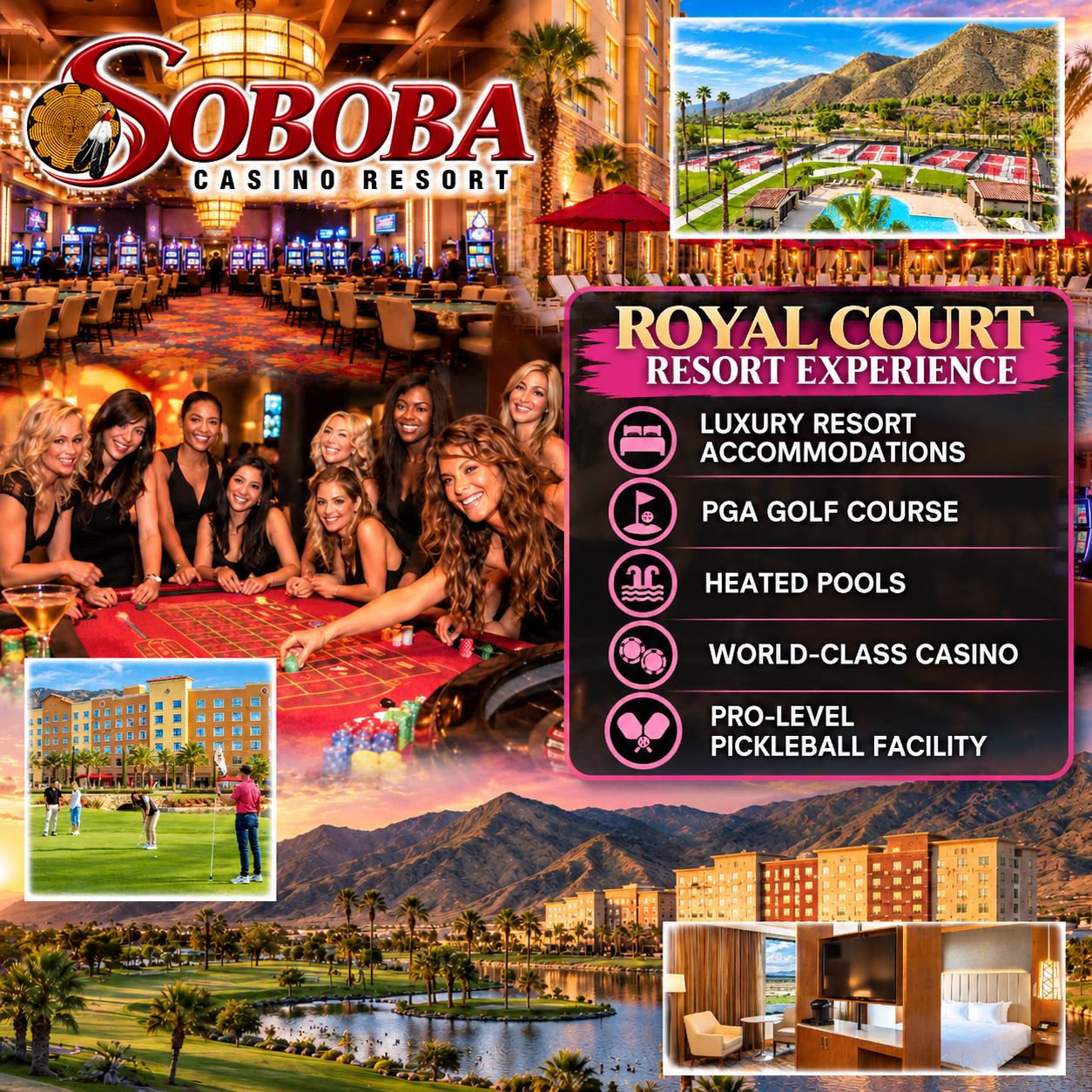 Soboba Casino Resort Royal Court resort experience flyer